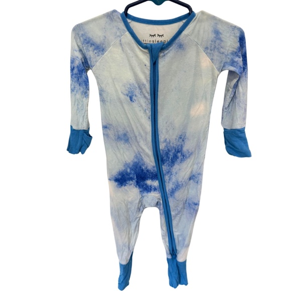 Little Sleepies Blue Watercolor Convertible Romper/Sleeper - Picture 1 of 1